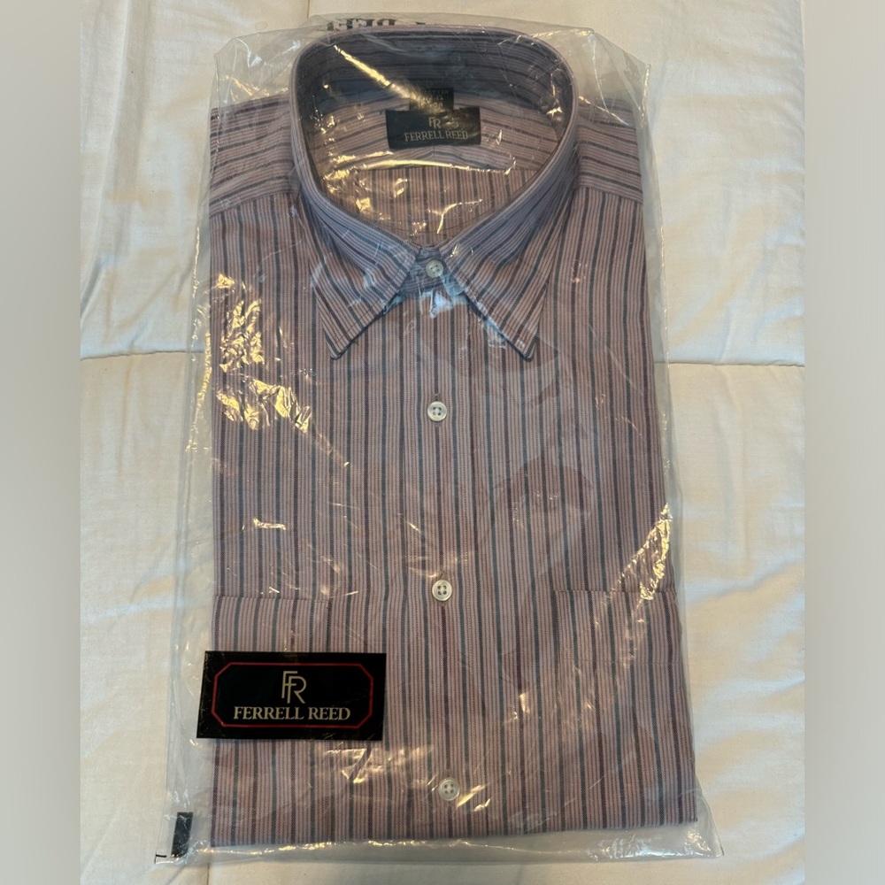 Ferrell Reed Men Purple Pin striped Long Sleeve Shirt